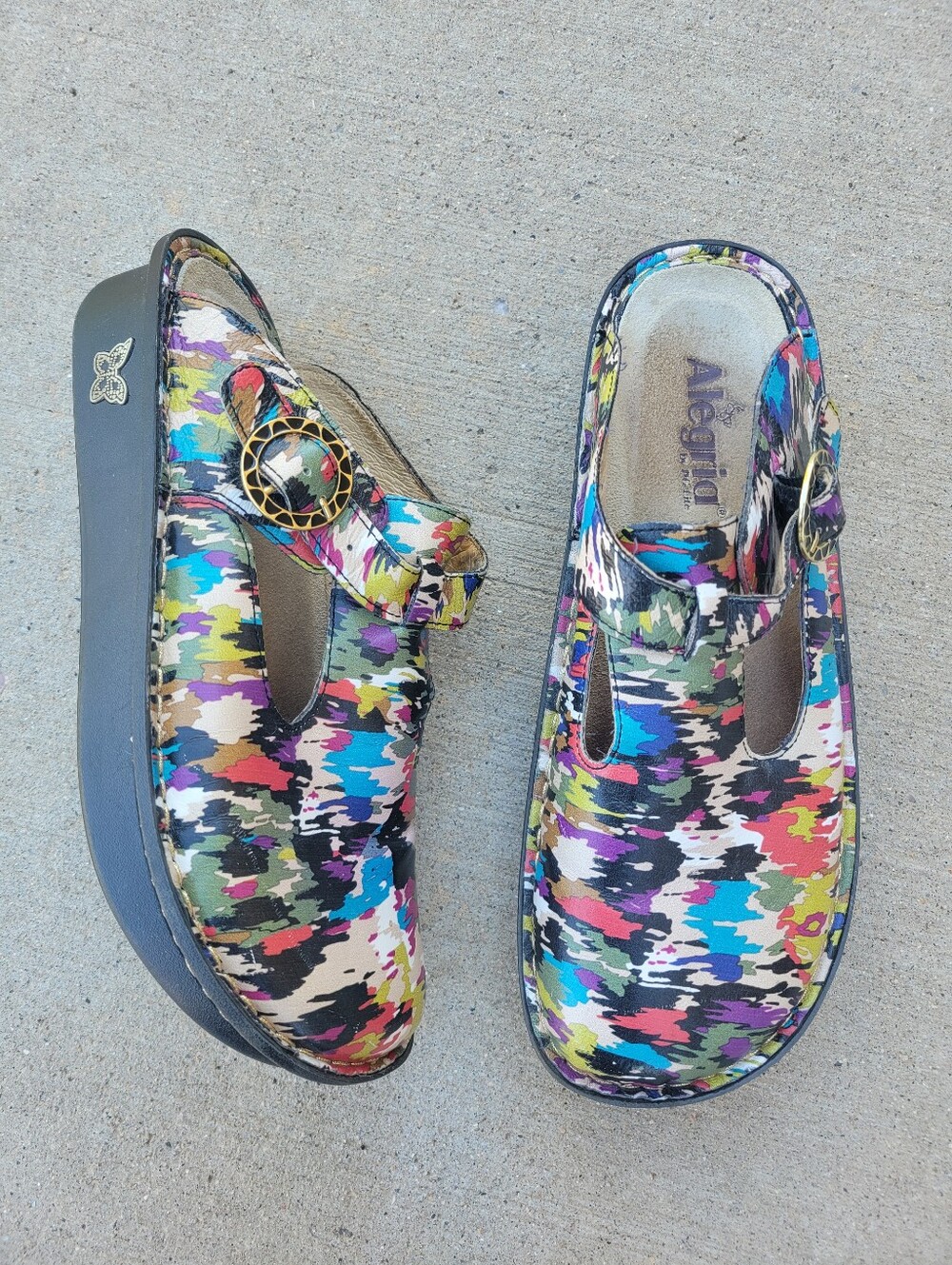 Alegria by PG Classic Clog Abstract Cosmos Leather Slip On Clogs 40 US 9.5/10